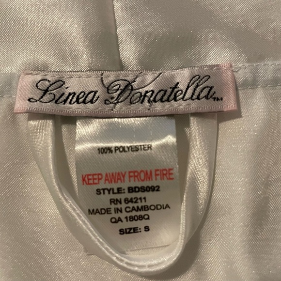 New Linea Donatella White Satin “Bride” Robe Size Small NWT - Picture 6 of 11